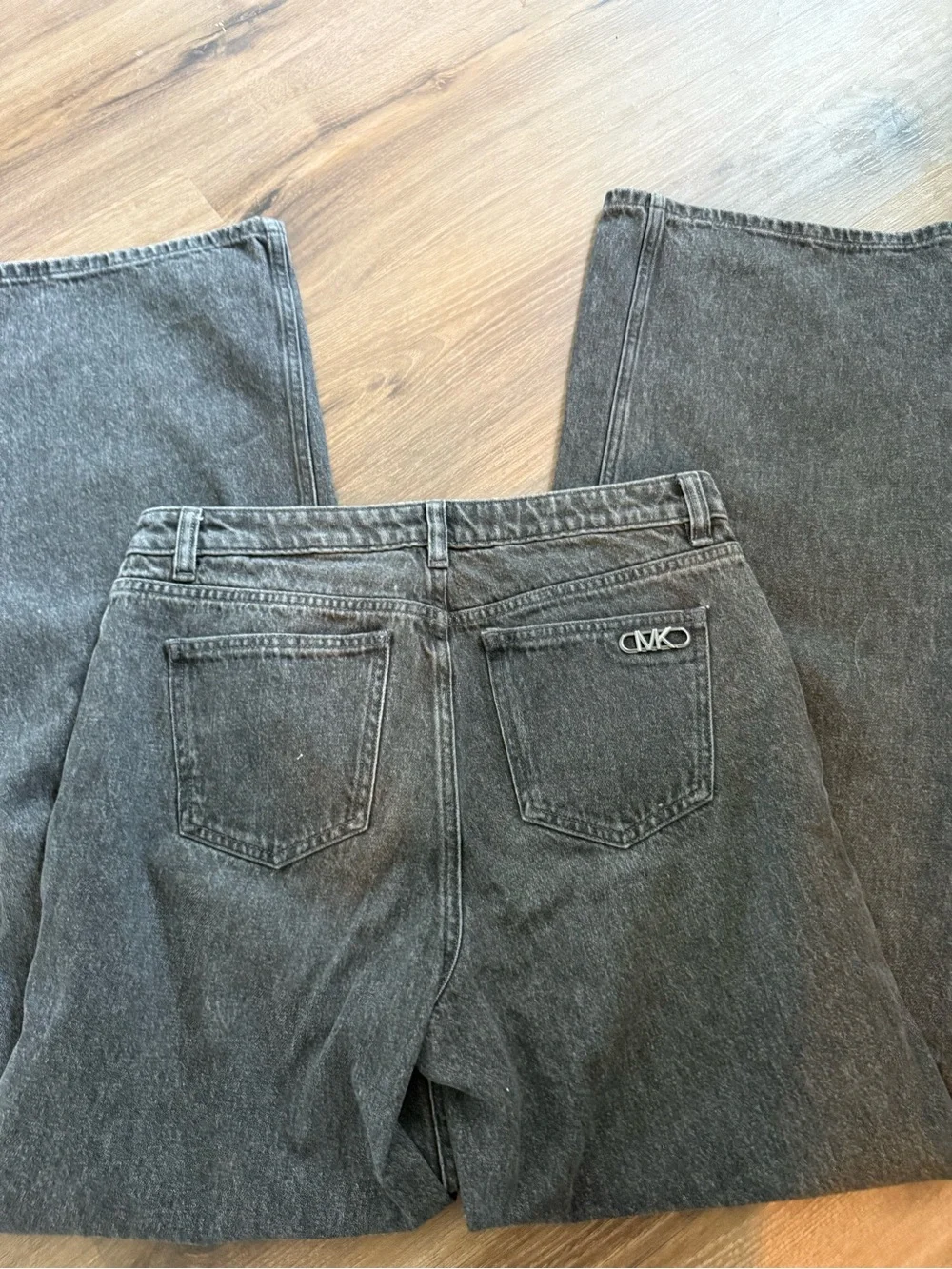 Michael Kors High-Rise Wide-Leg Jeans in Washed Black